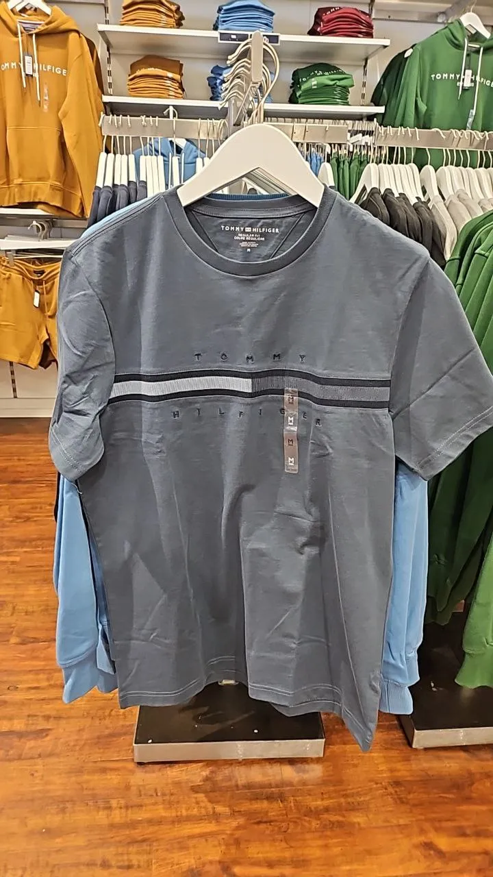 [S] TOMMY HILFIGER TONAL FLAG LOGO T-SHIRT,FOREST GREEN  (SIN418S)