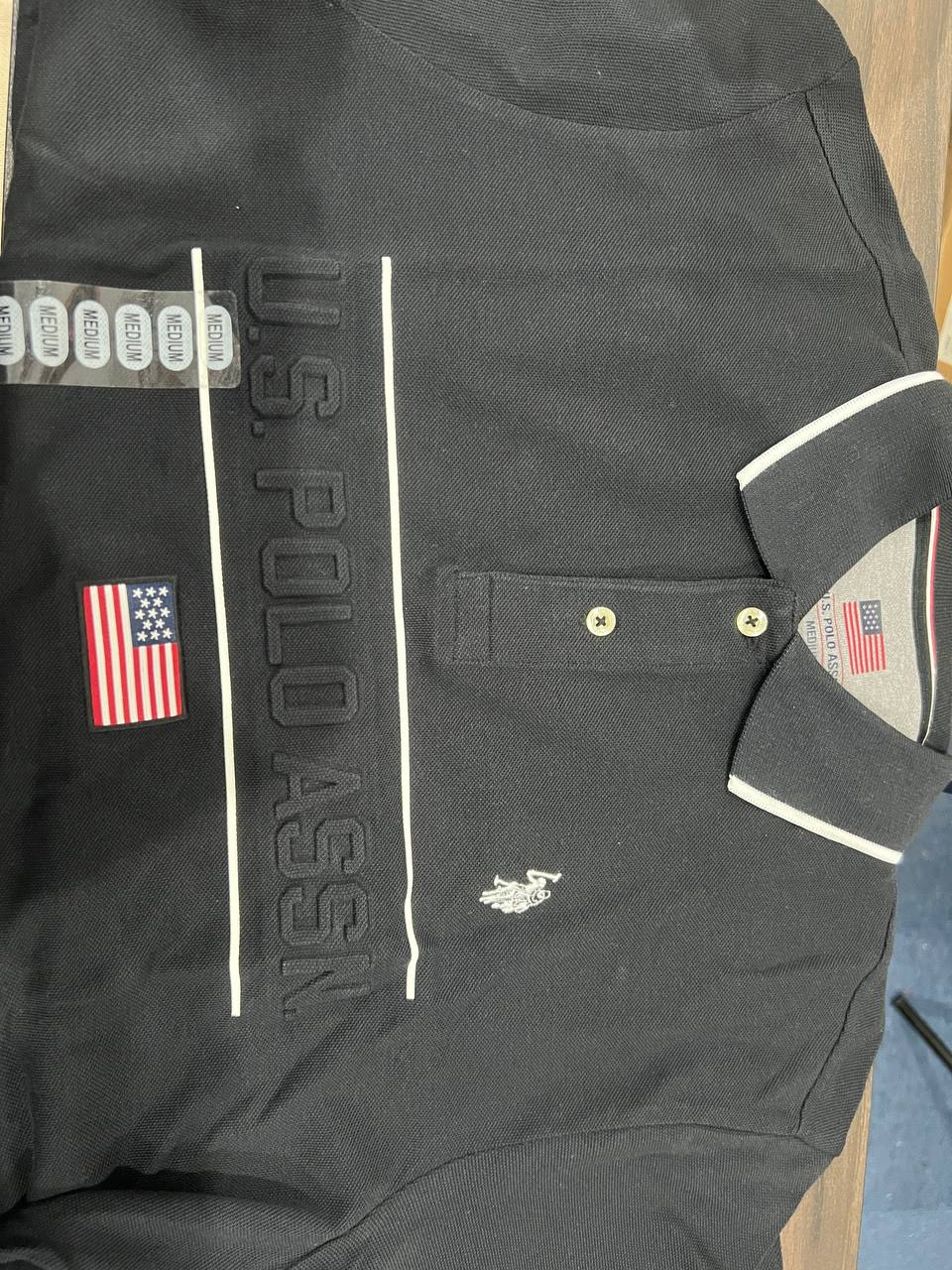 [S] US POLO EMBROIDED POLO,BLACK  (SIN458)