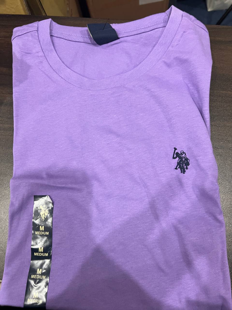 [S] US POLO SOLID CREW NECK T-SHIRT,PURPLE  (SIN482)