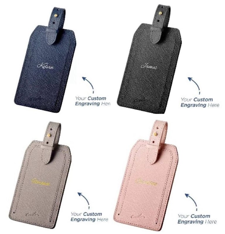 [S] CRUDO RANDOM COLOUR LEATHER LUGGAGE TAG  (SIN484)