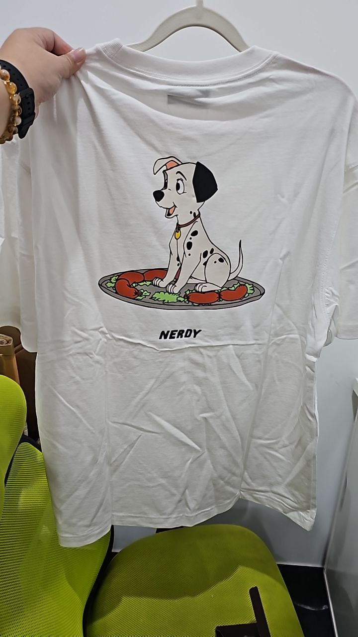 [S] NERDY X DISNEY SAUSAGE S/S T-SHIRT (DALMATIAN),WHITE  (SIN680)