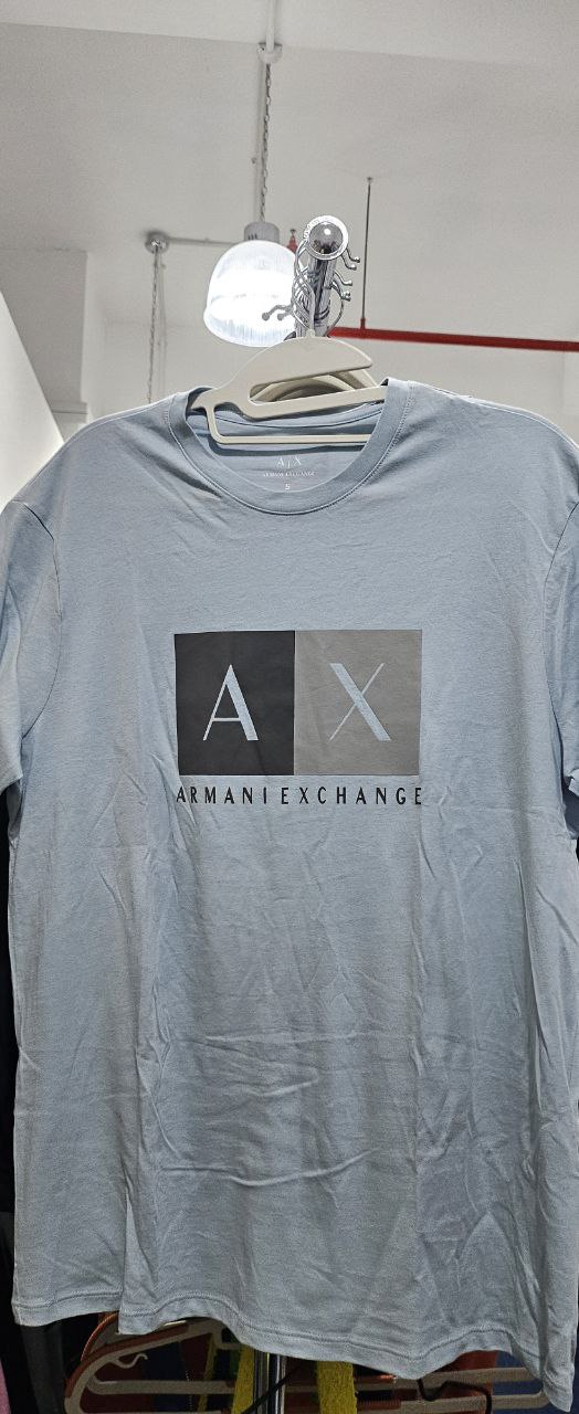 [S] ARMANI EXCHANGE LOGO PRINT T-SHIRT,CELESTIAL BLUE  (SIN770)