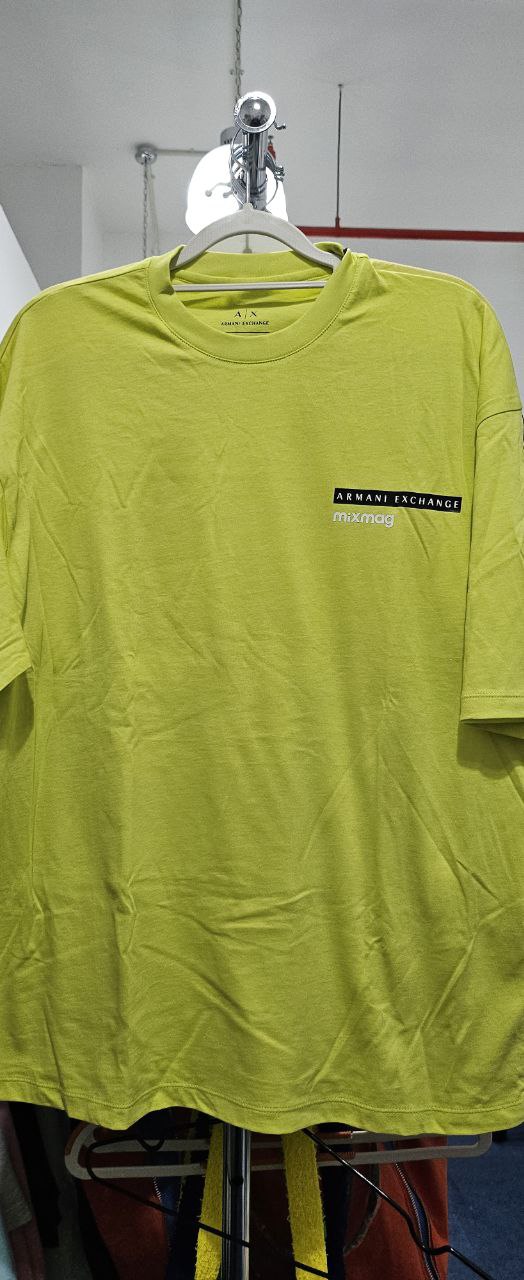 [S] ARMANI EXCHANGE LOGO PATCH T-SHIRT,YELLOW  (SIN771)