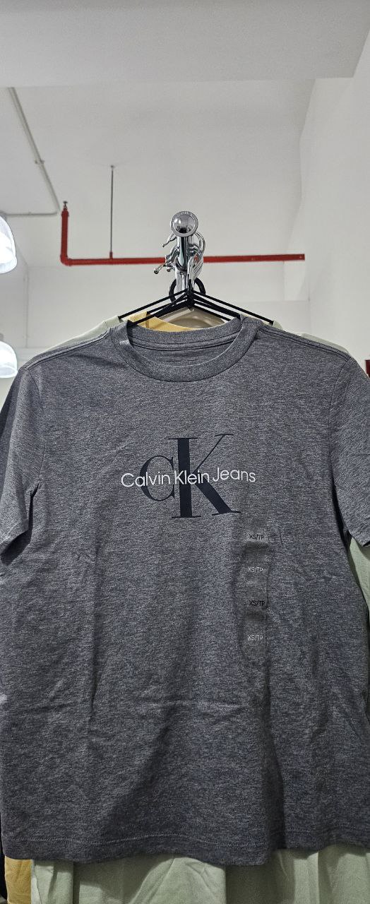 [S] CALVIN KLEIN BIG PRINT LOGO T-SHIRT,GREY  (SIN777)
