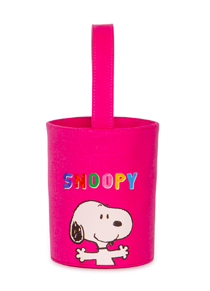 [S] LEJUNEV HUGS SNOPPY CANVAS BUCKET BAG, PINK  (SIN342)