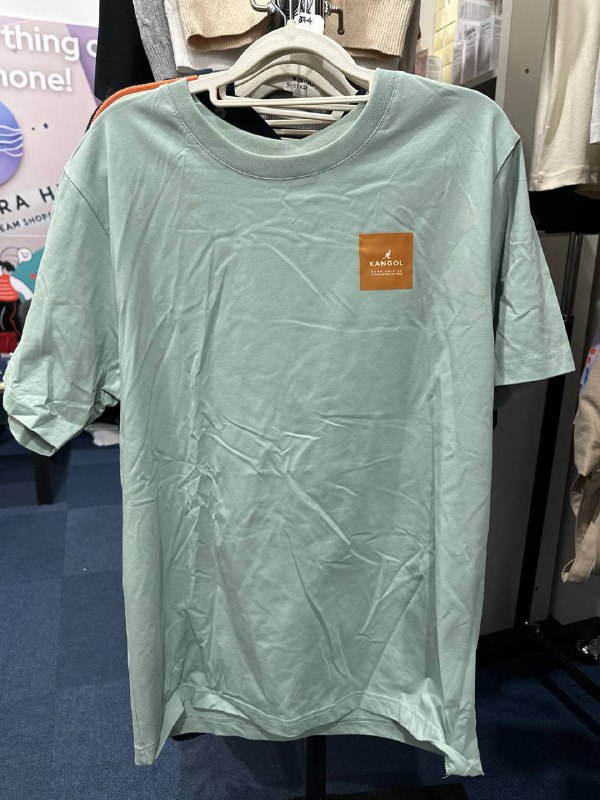 [S] KANGOL LOGO PATCH PRINT T-SHIRT LIGHT GREEN  (SIN520)