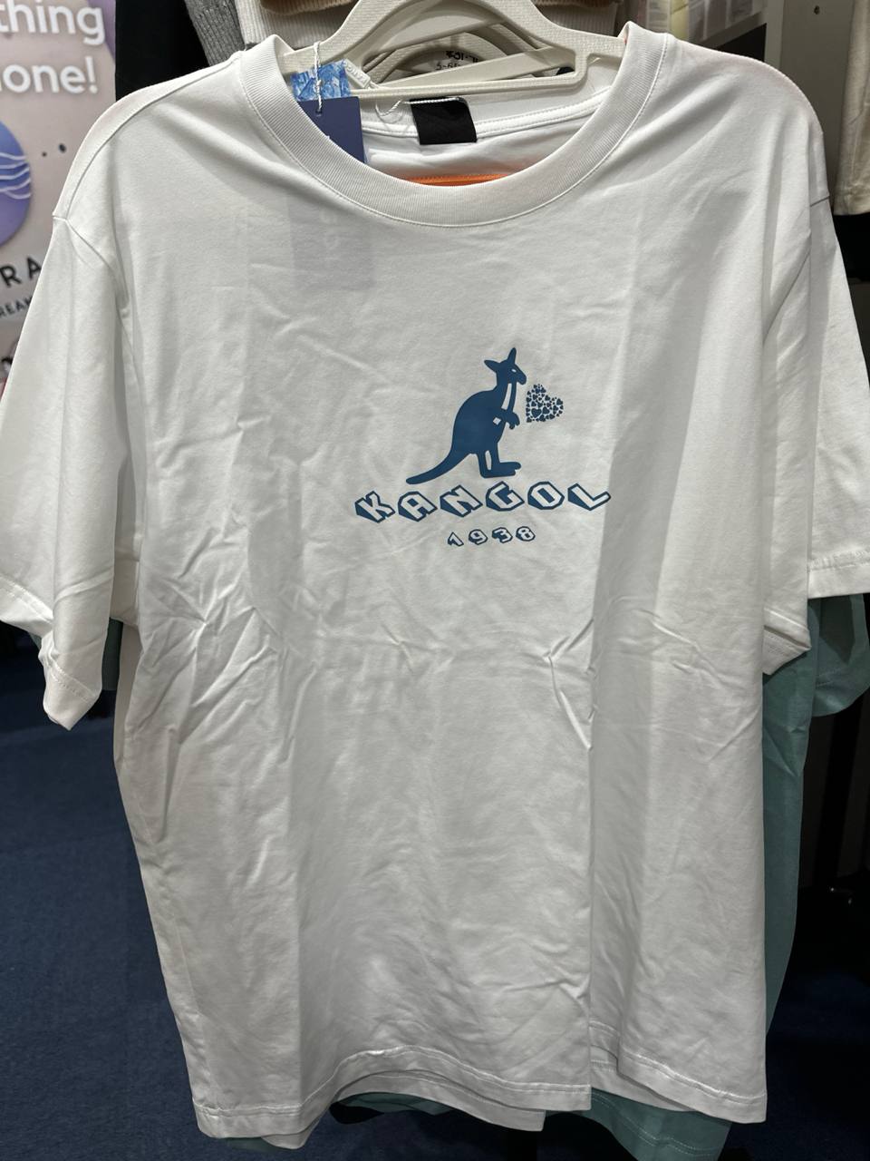 [S] KANGOL PRINT FRONT T-SHIRT WHITE  (SIN522)