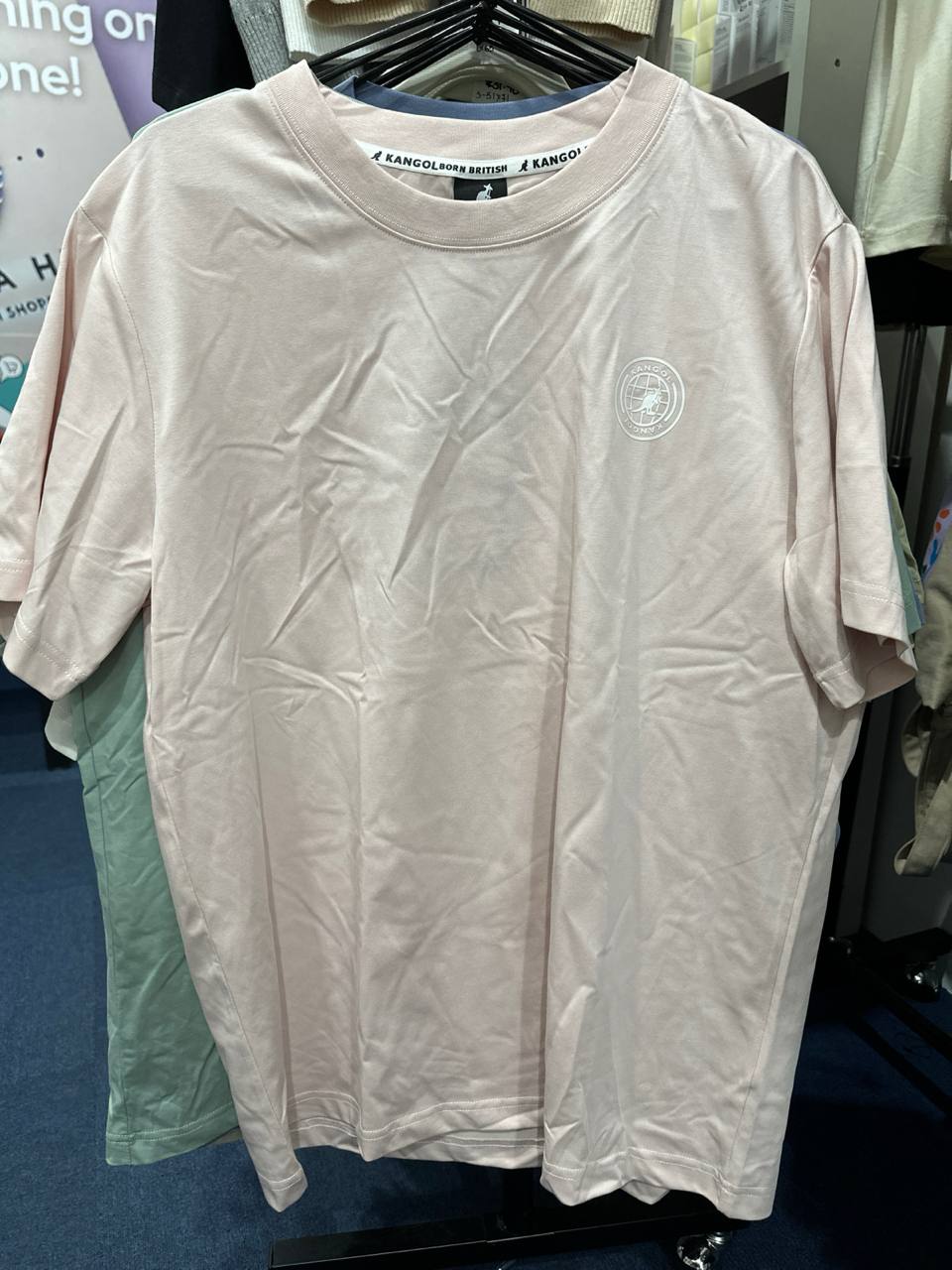 [S] KANGOL CIRCLE PATCH LOGO T-SHIRT LIGHT PINK  (SIN544)