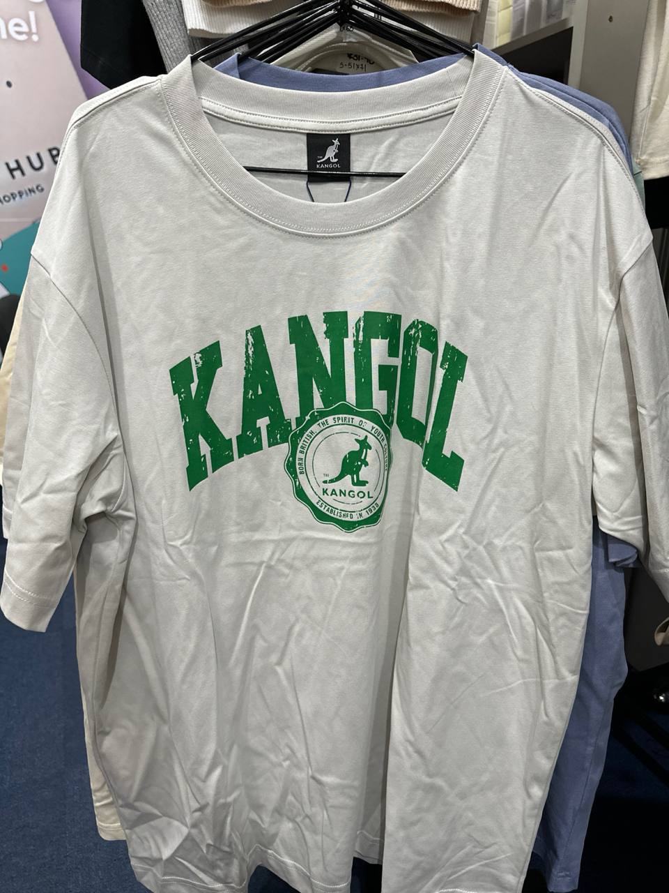 [S] KANGOL BIG PRINT T-SHIRT LIGHT GRAY  (SIN526)
