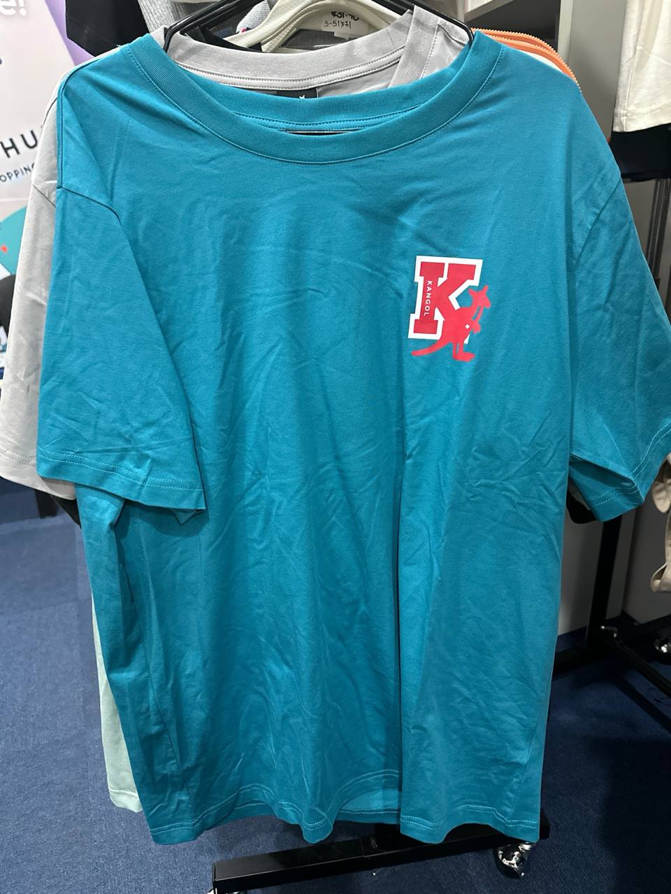 [S] KANGOL K LOGO PATCH PRINT T-SHIRT MEDIUM BLUE  (SIN496)