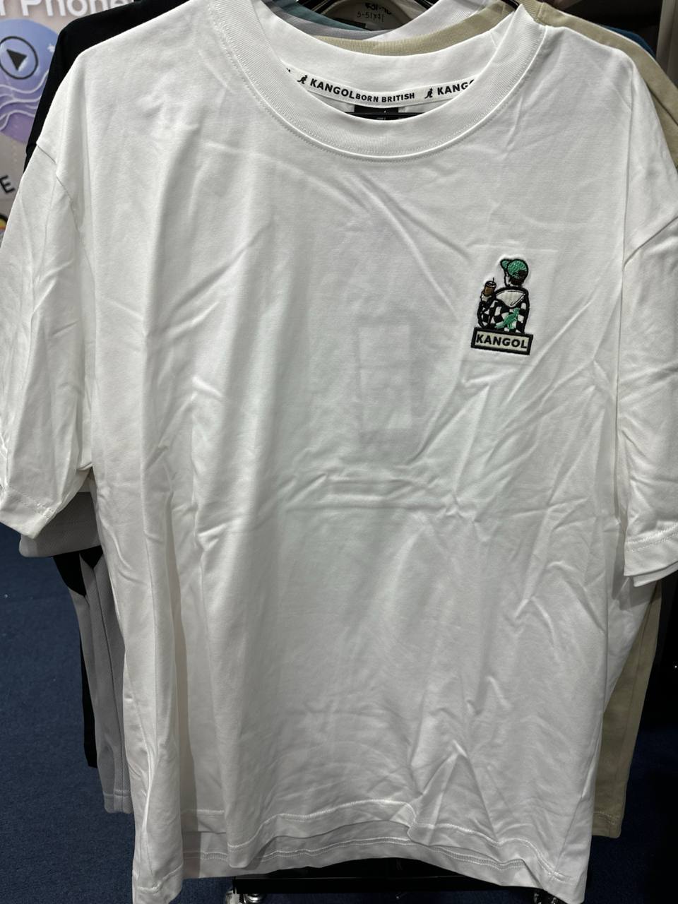 [S] KANGOL SMALL LOGO EMBROIDERED T-SHIRT WHITE  (SIN534)