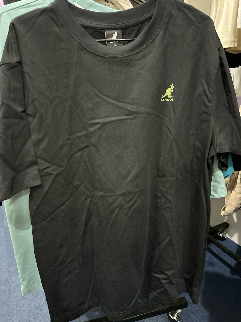 [S] KANGOL LOGO PATCH T-SHIRT BLACK  (SIN543)