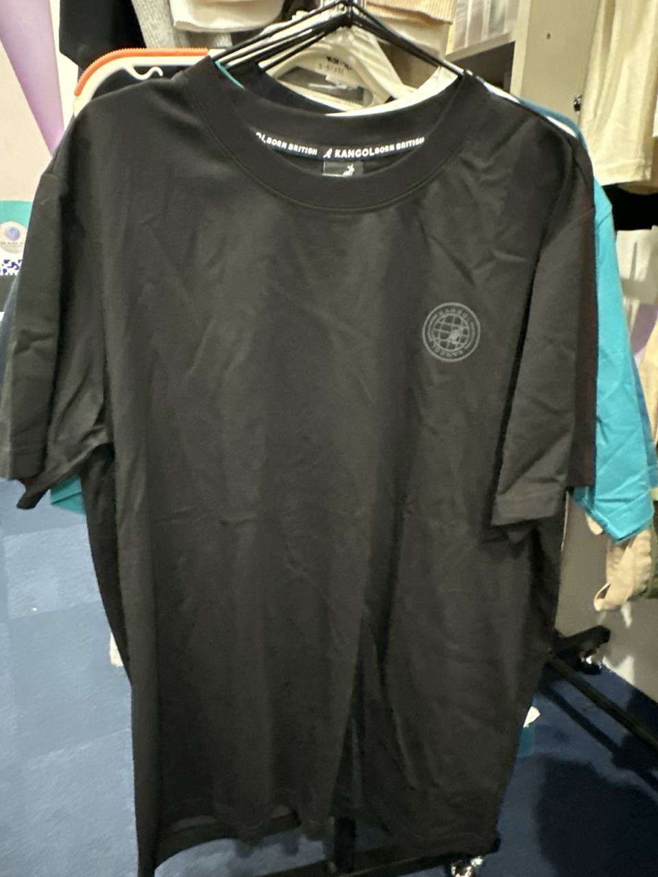 [S] KANGOL CIRCLE PATCH LOGO T-SHIRT BLACK  (SIN531)