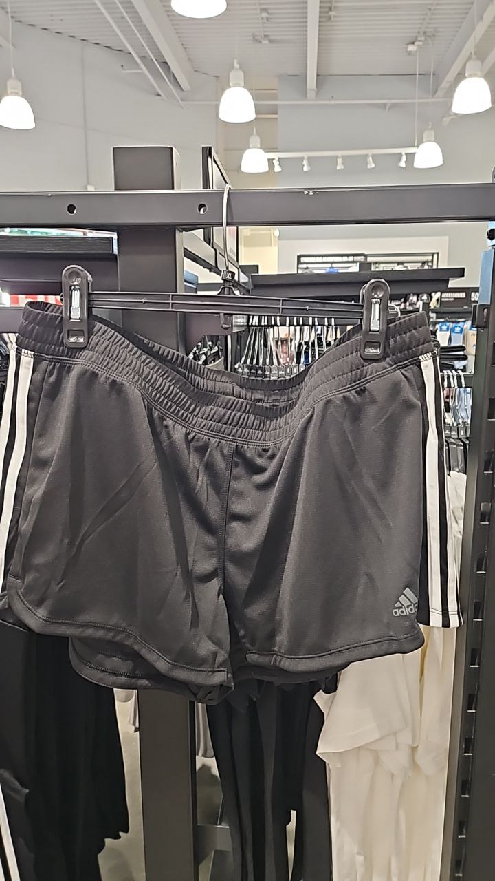 [S] ADIDAS TRAINING PACER 3S KNIT SHORTS,BLACK/WHITE  (SIN682)