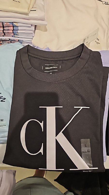 [S] CALVIN KLEN BIG CK LOGO PRINT T-SHIRT,BLACK  (SIN705)