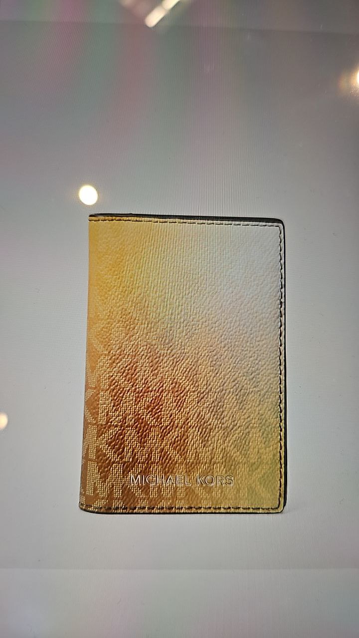 [S] MICHAEL KORS COOPER OMBRE SIGNATURE LOGO FOLDING CARD CASE,OLIVE COMBO  (SIN724)