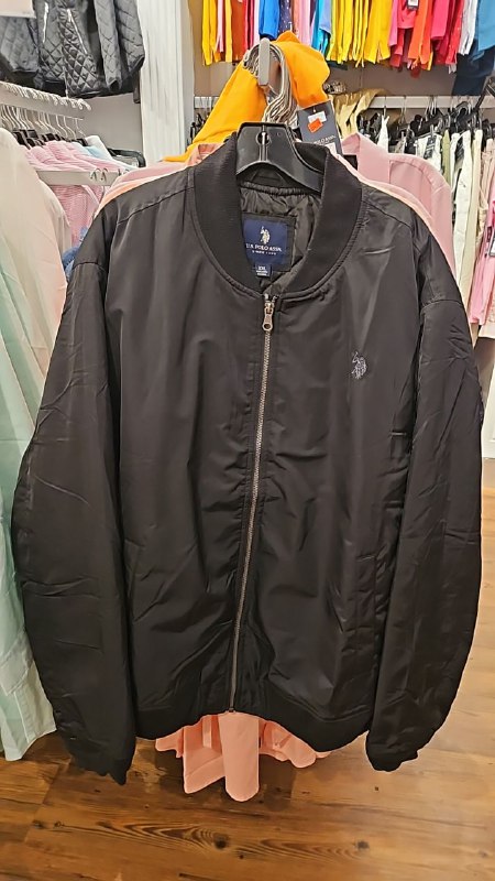 [S] U.S. POLO ASSN. BOMBER JACKET,BLACK  (SIN764)