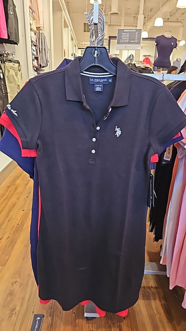[S] U.S. POLO ASSN. SLIM FIT POLO DRESS,BLACK  (SIN751)