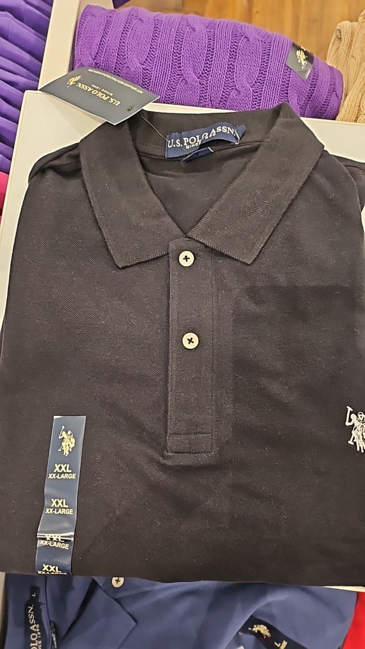[S] U.S. POLO ASSN. SOLID PIQUE SMALL LOGO POLO SHIRT,BLACK  (SIN752)