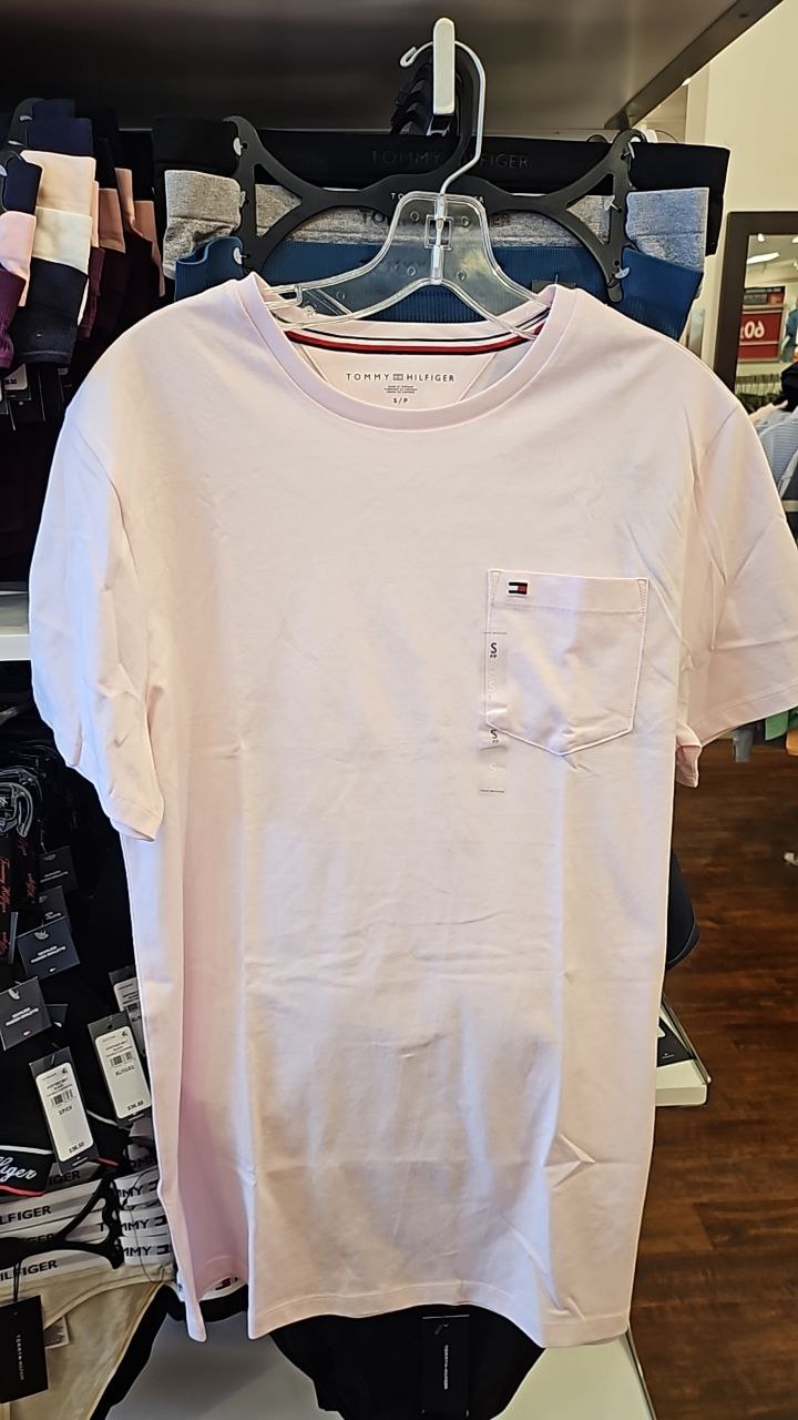 [S] TOMMY HILFIGER EVERYDAY POCKET T-SHIRT,PINK  (SIN392S)