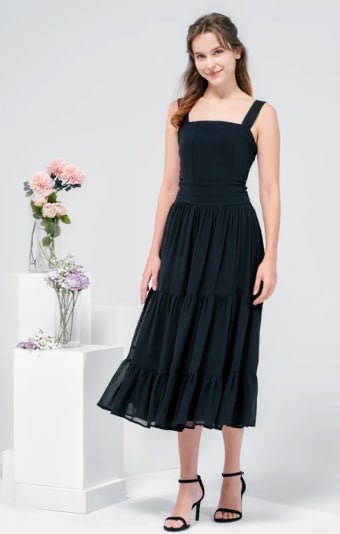 [SG] LAFLEUR AZALEA CHIFFON DRESS BLACK (SLF12)