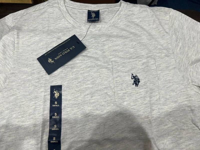 [S] US POLO SMALL LOGO POCKET TEE,OATMEAL GREY  (SIN463)