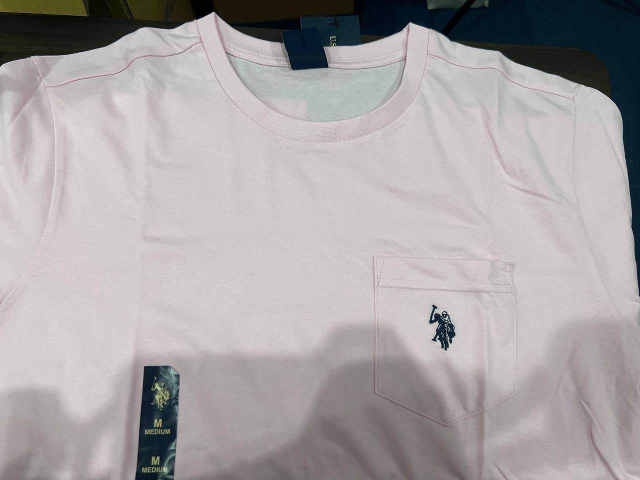 [S] US POLO SMALL POCKET LOGO TEE,LIGHT PINK  (SIN471)