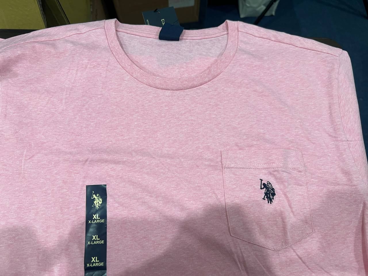 [S] US POLO SMALL POCKET LOGO TEE,WASHED PINK  (SIN472)