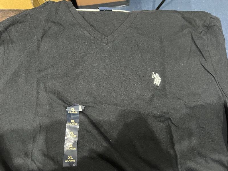 [S] US POLO V-NECK CLASSIC SMALL LOGO TEE,BLACK  (SIN474)