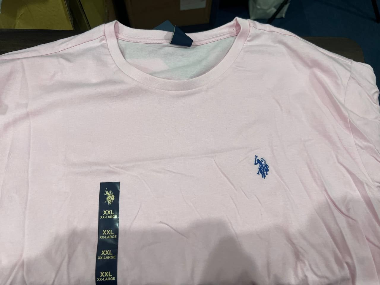 [S] US POLO SOLID CREW NECK T-SHIRT,PINK  (SIN478)
