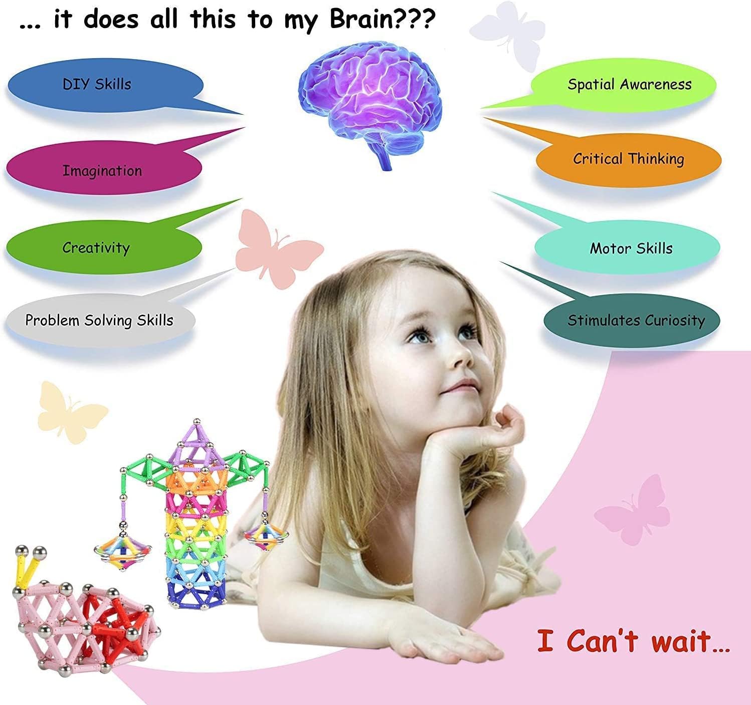 306 piezas rompecabezas bloques magnéticos, de imán, Kit de construcción juguetes educativos para niños jugando juego apilable con ladrillos y palos magnéticos