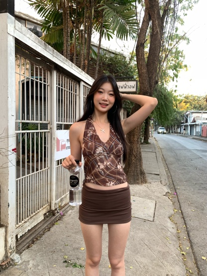 Vintage halter neck camisole in chiffon