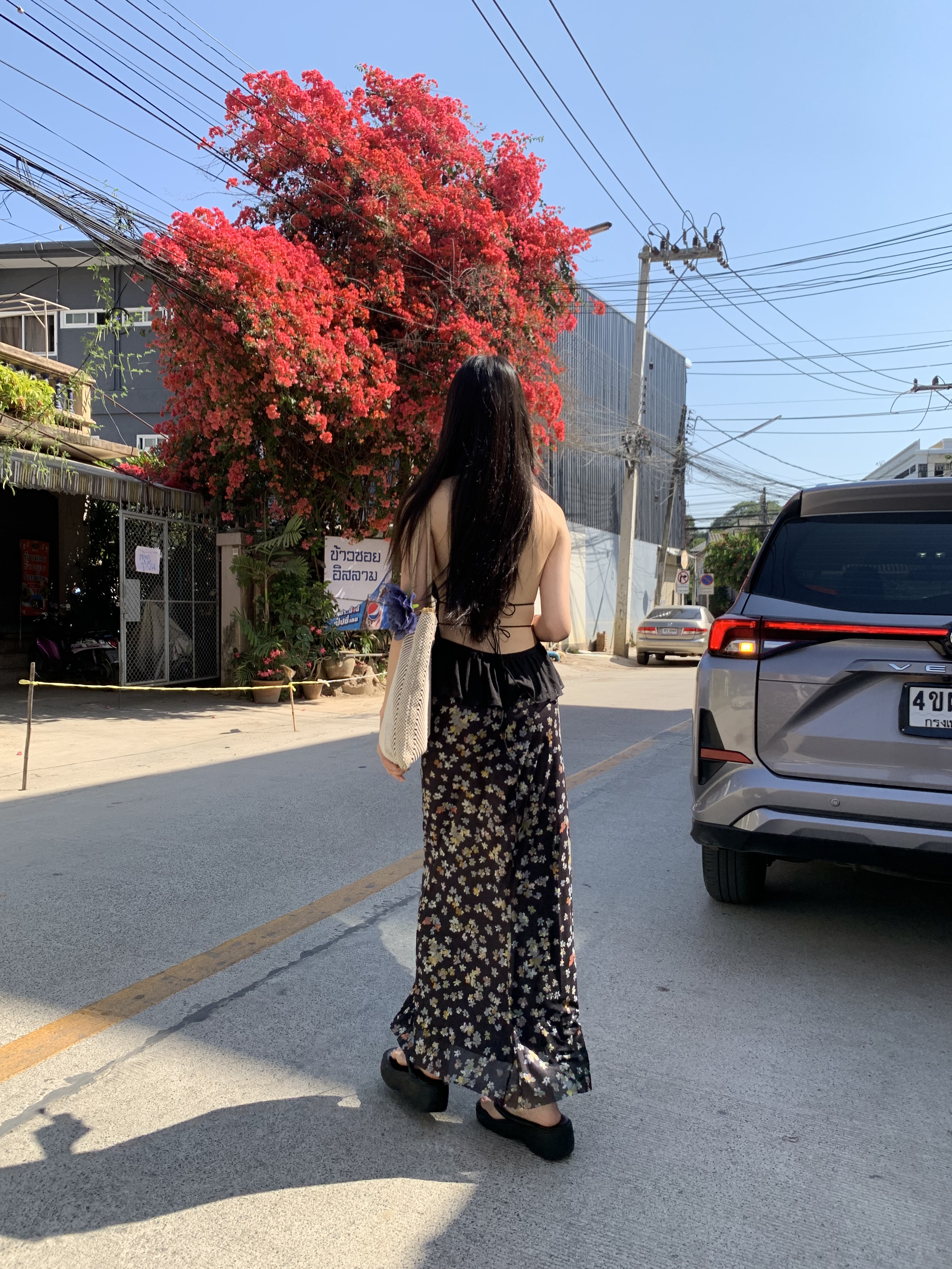 High waisted fishtail skirt