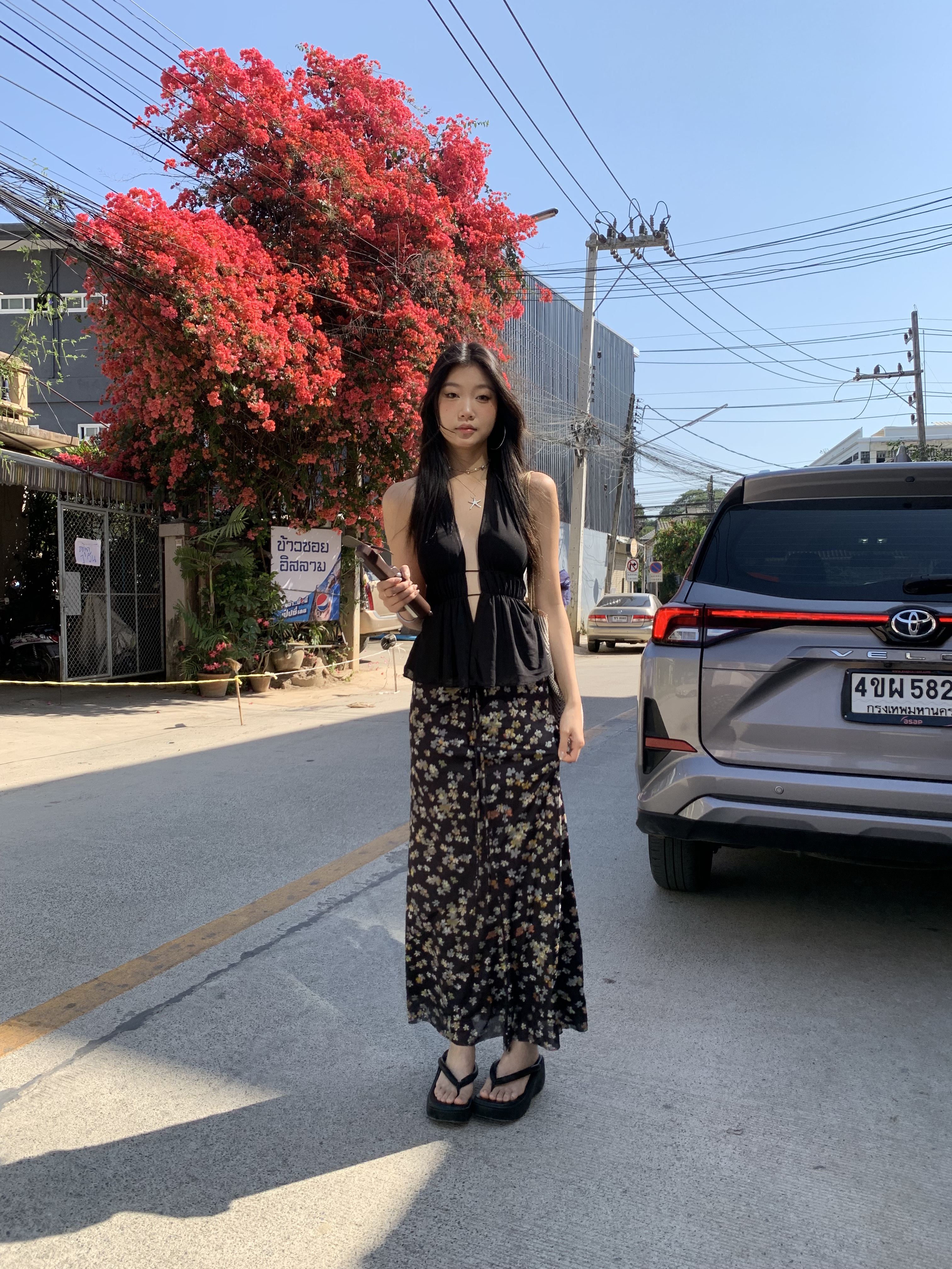 High waisted fishtail skirt