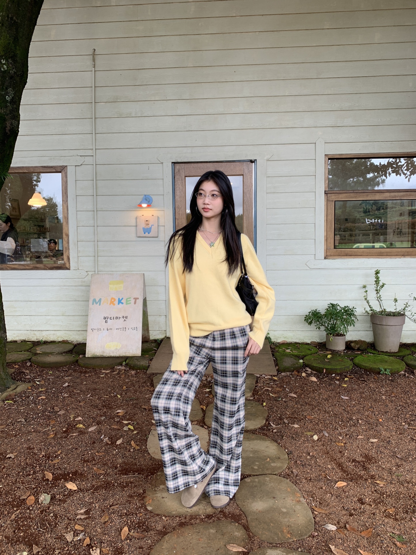 Soft yellow knitted sweater, loose style