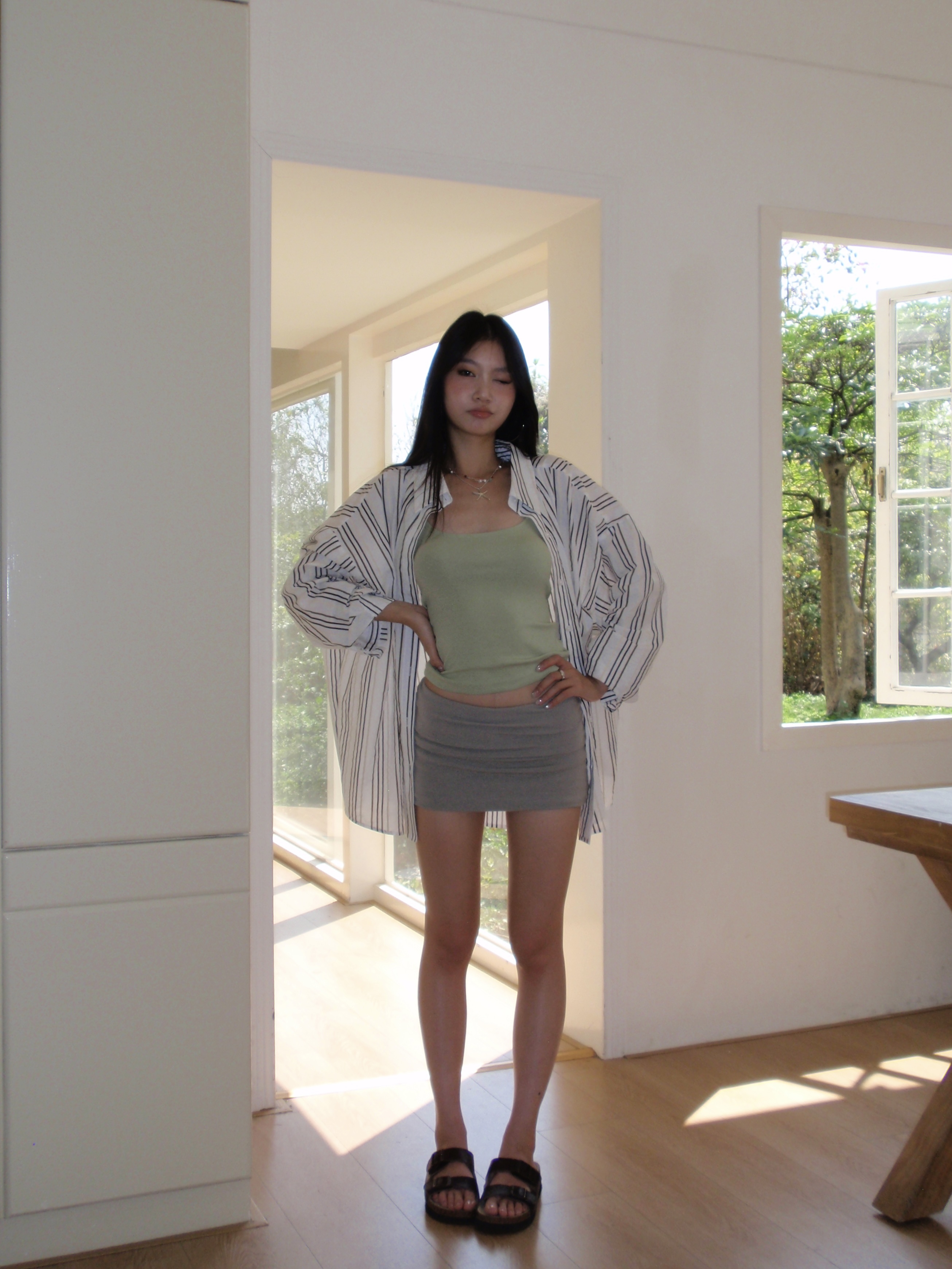 Women's long-sleeved shirt, multi-colored stripes, comfortable to wear, easy to match, new fashion