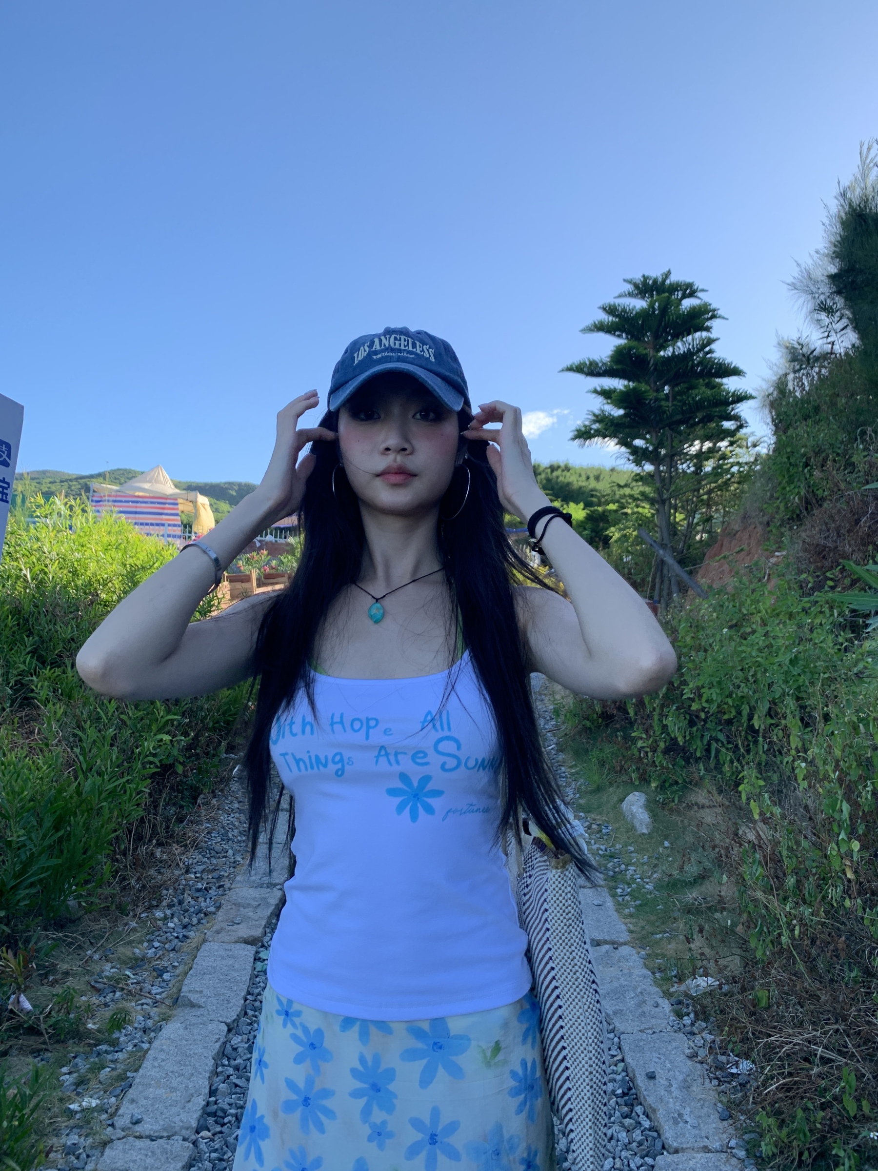 Sexy floral print spaghetti strap top