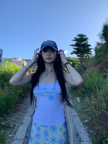 Sexy floral print spaghetti strap top