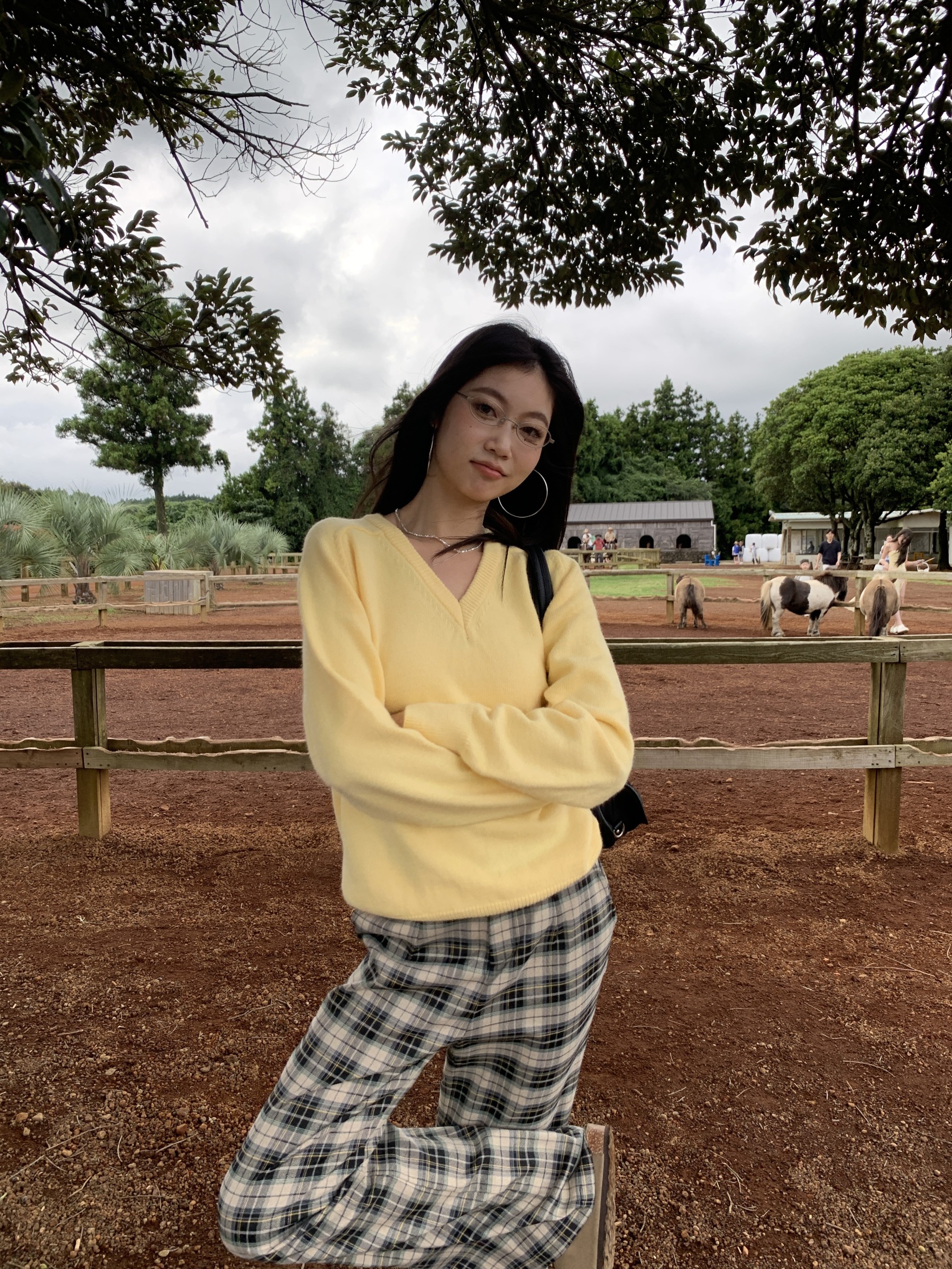 Soft yellow knitted sweater, loose style