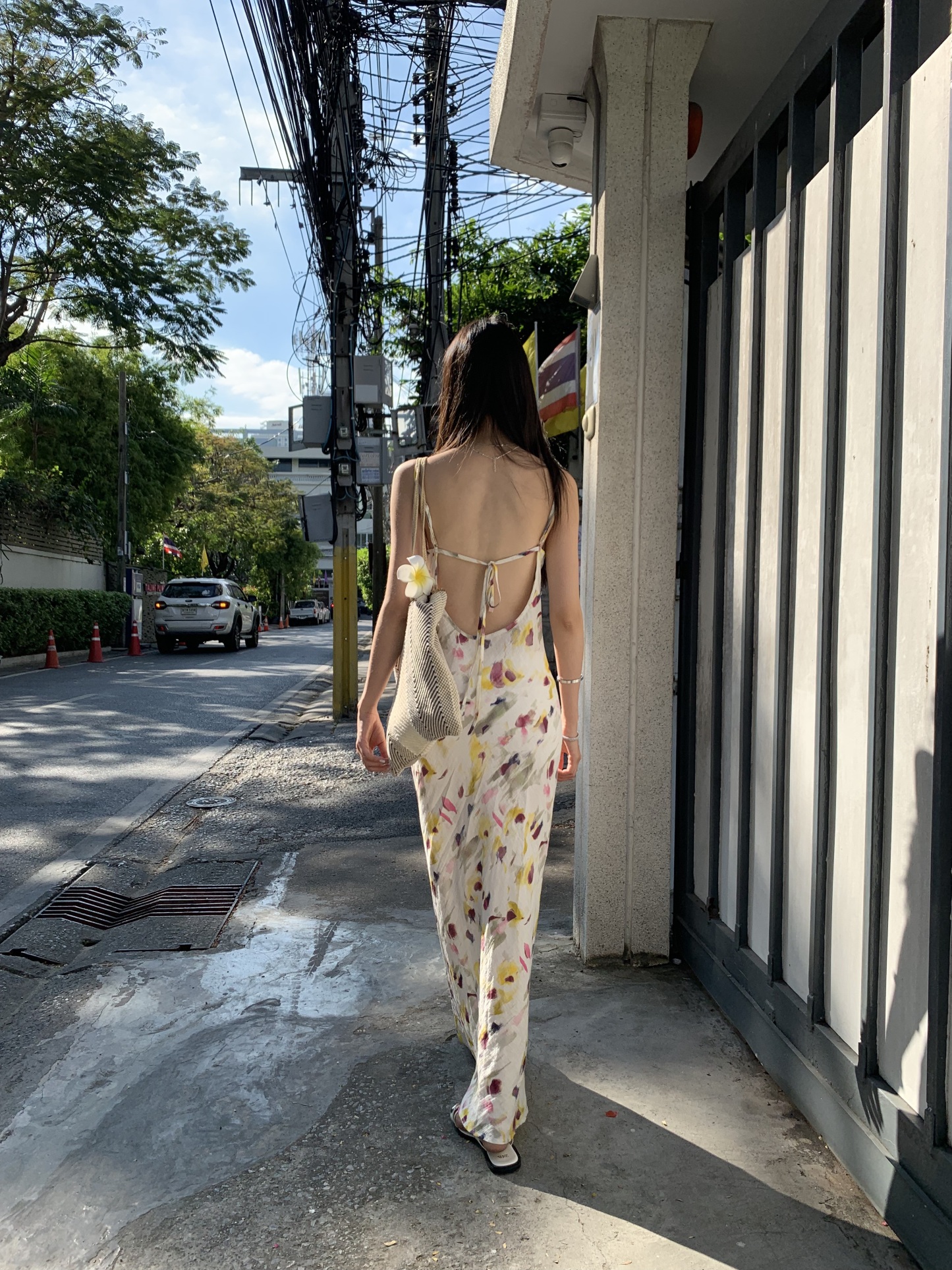 Backless strapless dress, gradient pattern, fishtail dress, comfortable to wear for summer