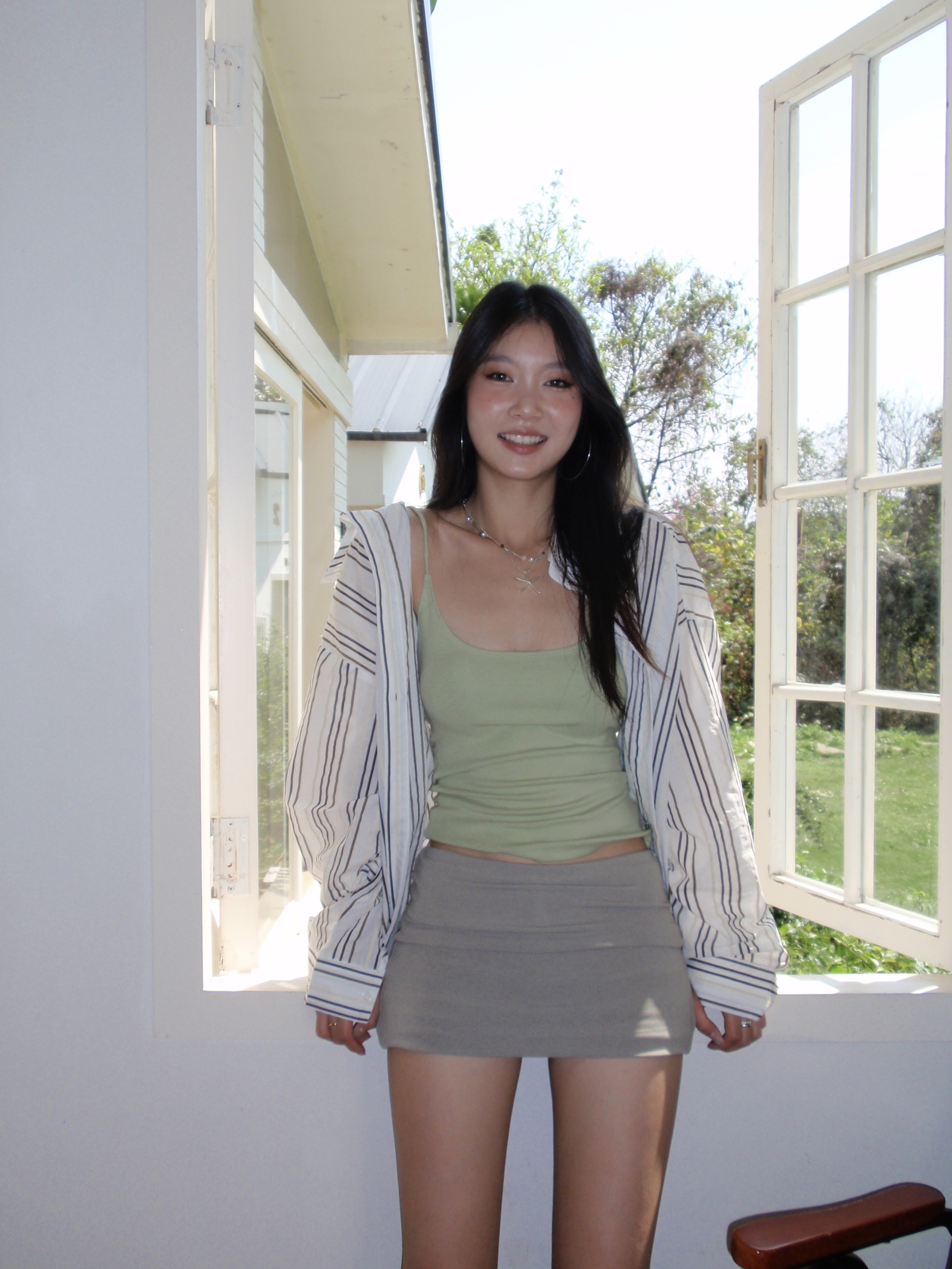 Women's long-sleeved shirt, multi-colored stripes, comfortable to wear, easy to match, new fashion
