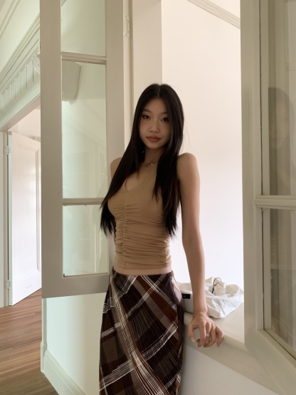 Women's vintage plaid skirt