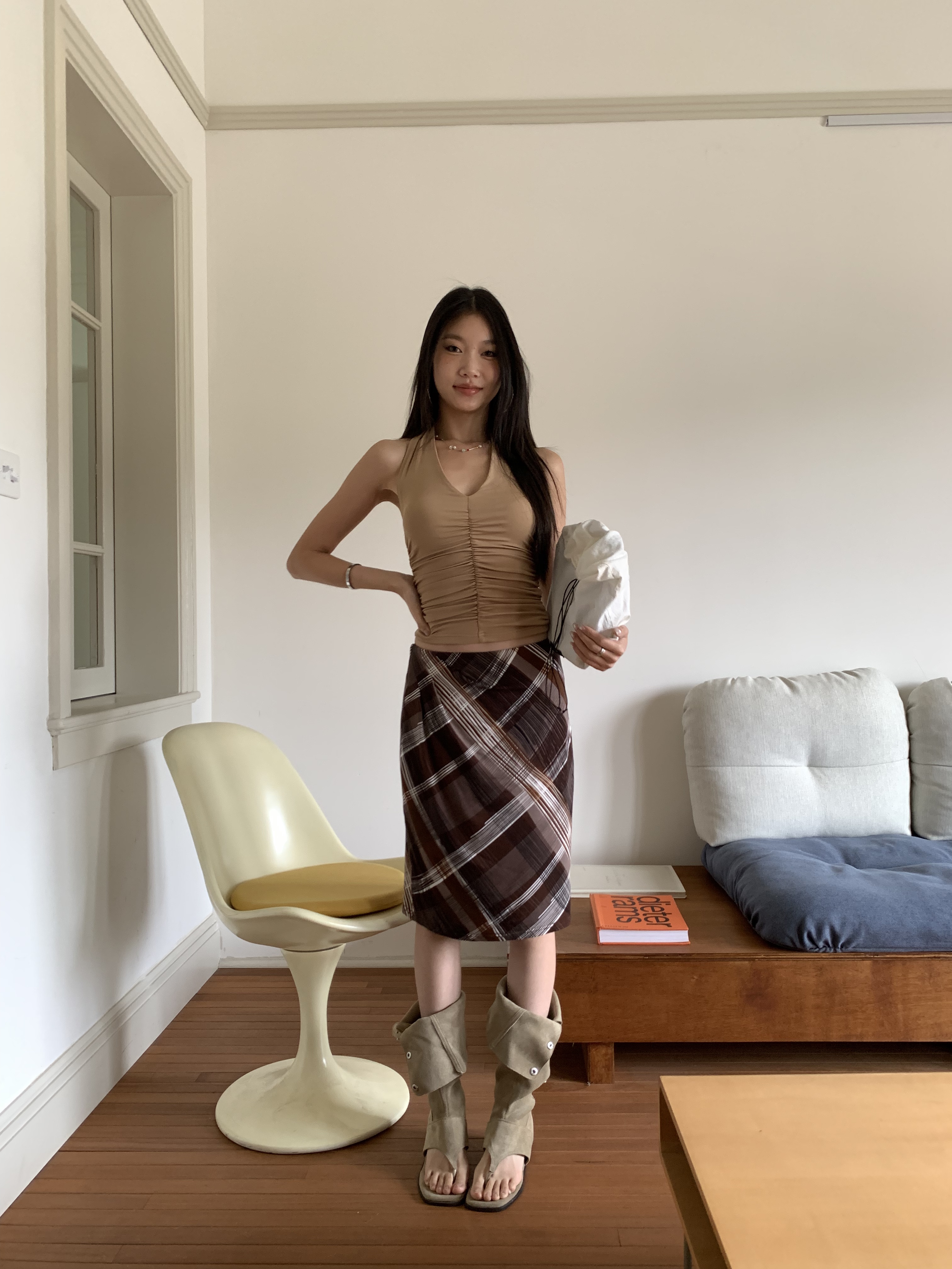 Women's vintage plaid skirt