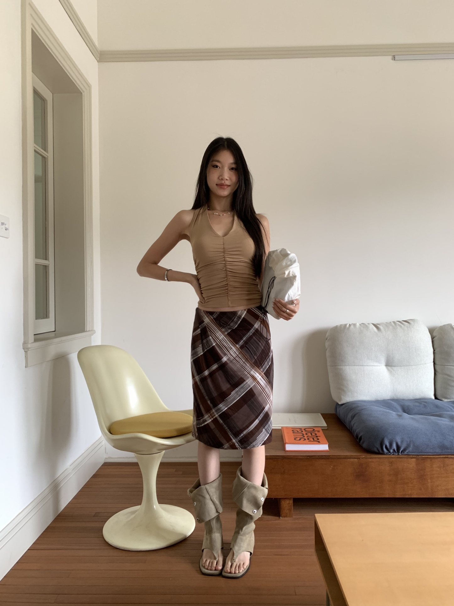 Women's vintage plaid skirt