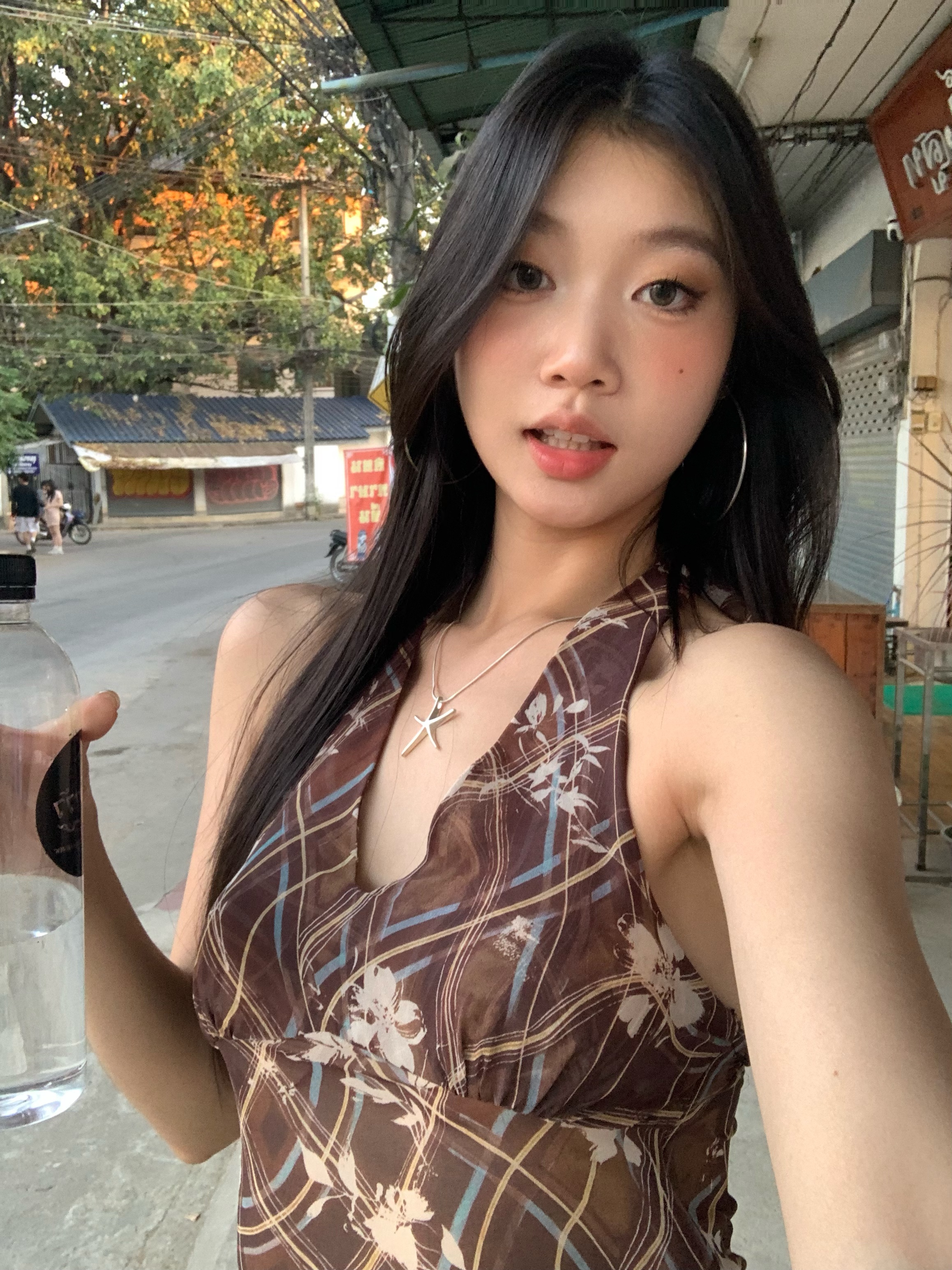 Vintage halter neck camisole in chiffon