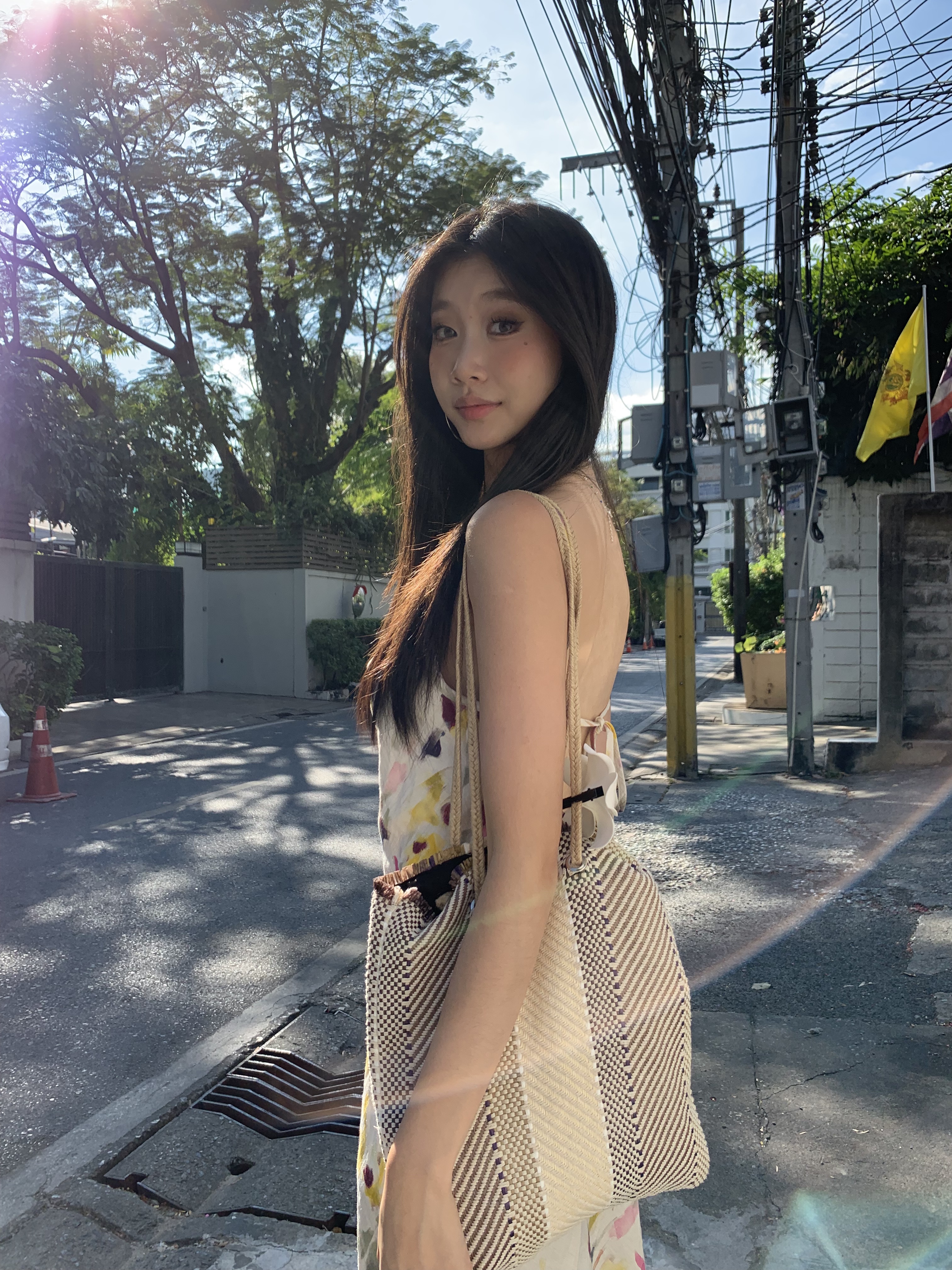 Backless strapless dress, gradient pattern, fishtail dress, comfortable to wear for summer