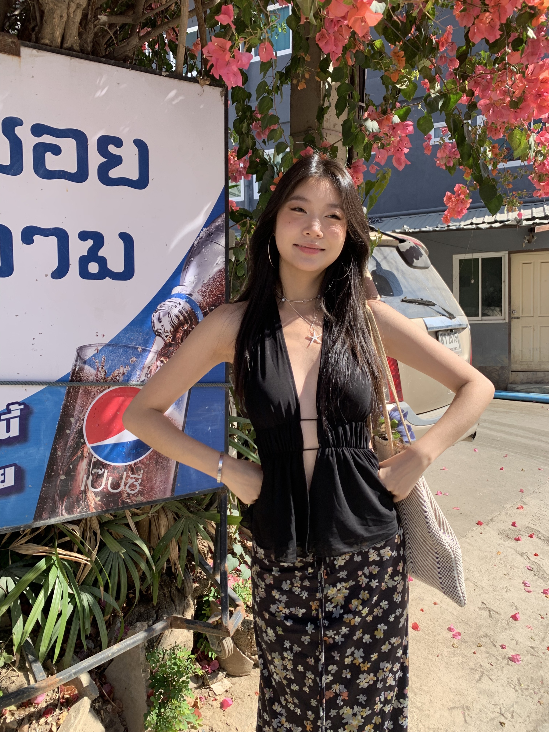 Black halter neck open back sleeveless crop top