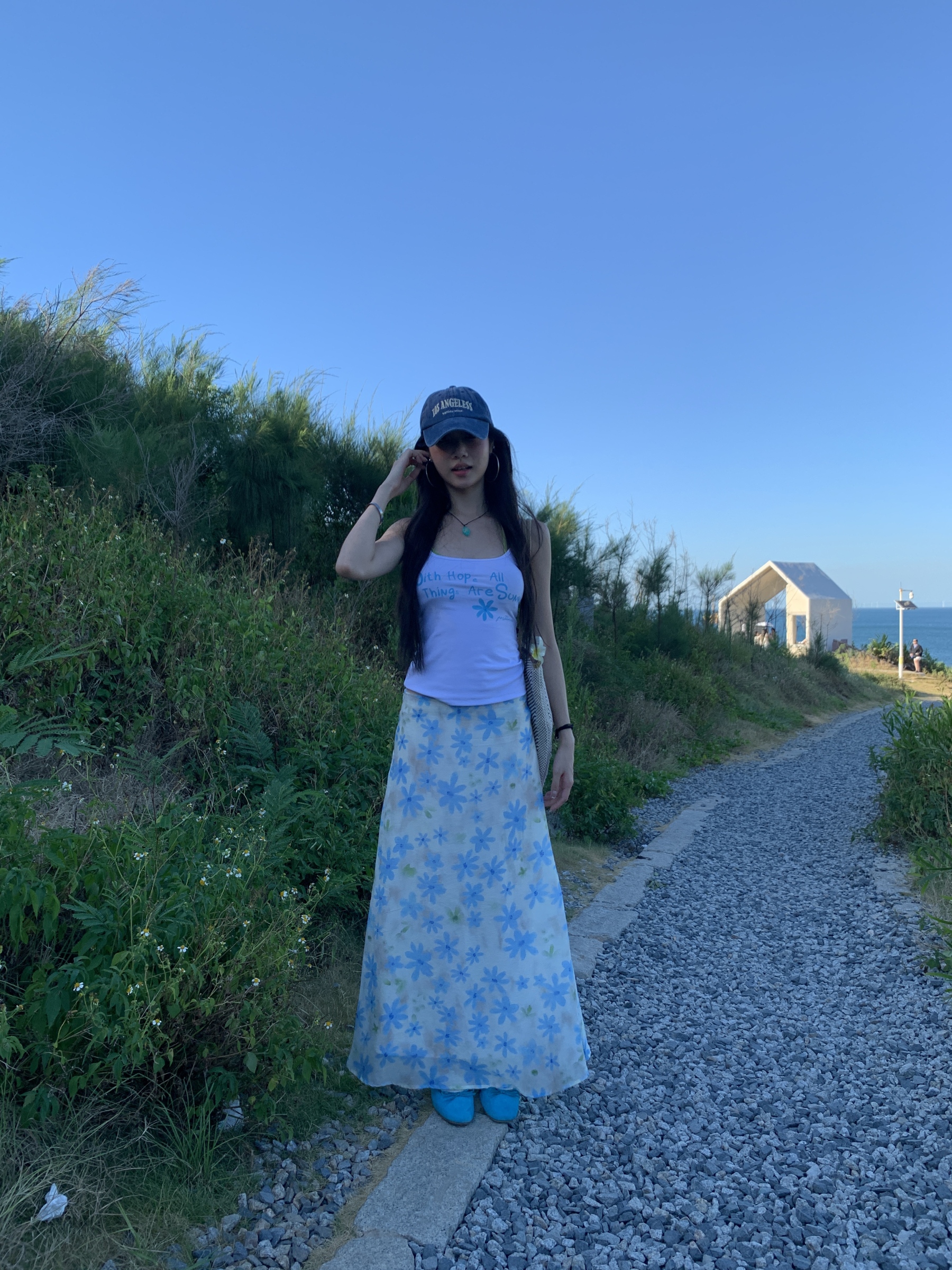 Sexy floral print spaghetti strap top