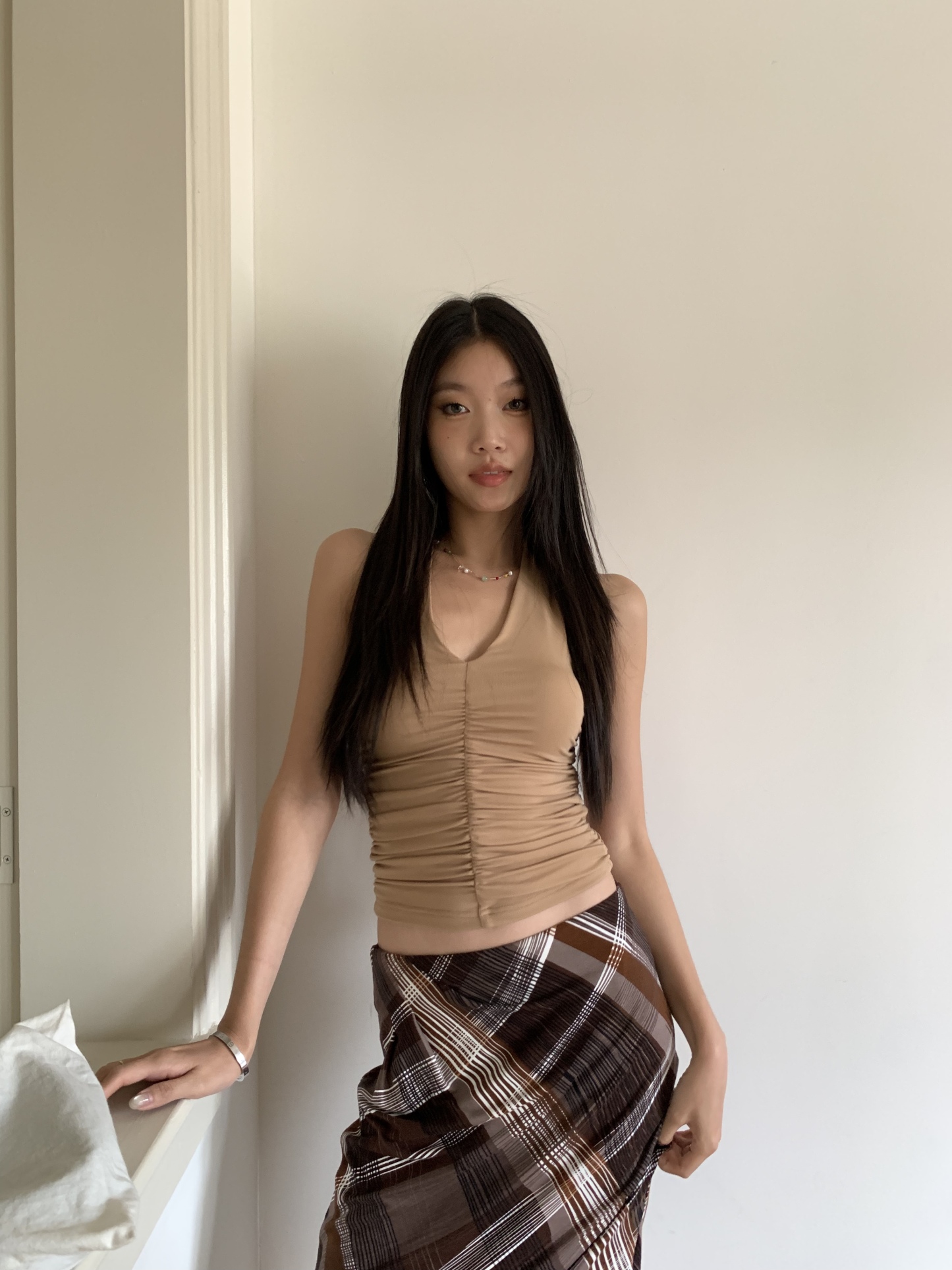 Women's vintage plaid skirt