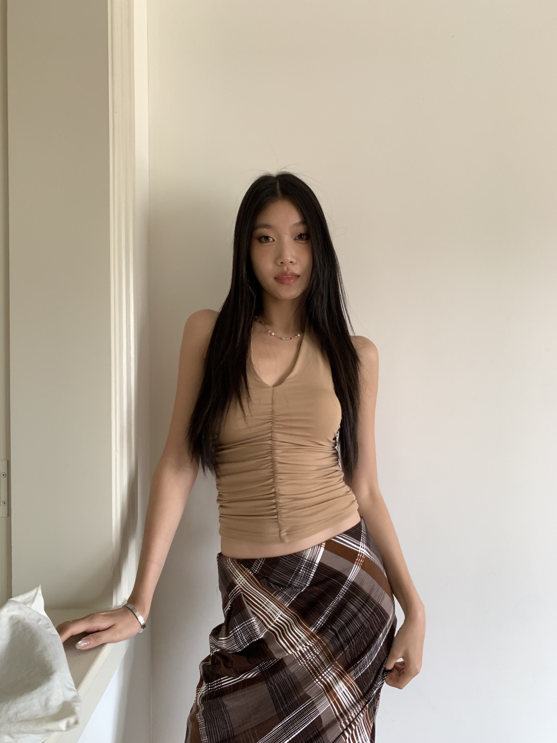 Women's vintage plaid skirt